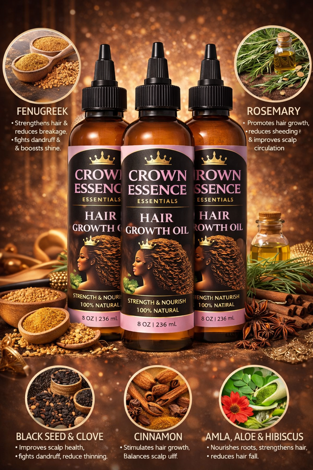 Crown Herbal Infusion Hair Oil Mega